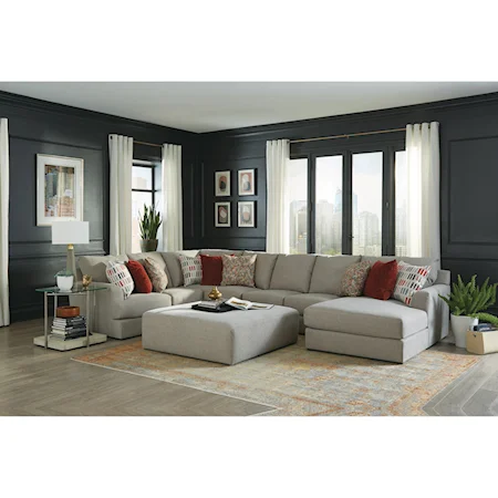 Contemporary 3-Piece Sectional with Right-Arm Facing Chaise